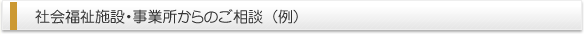 社会福祉施設・事業所からのご相談　（例）